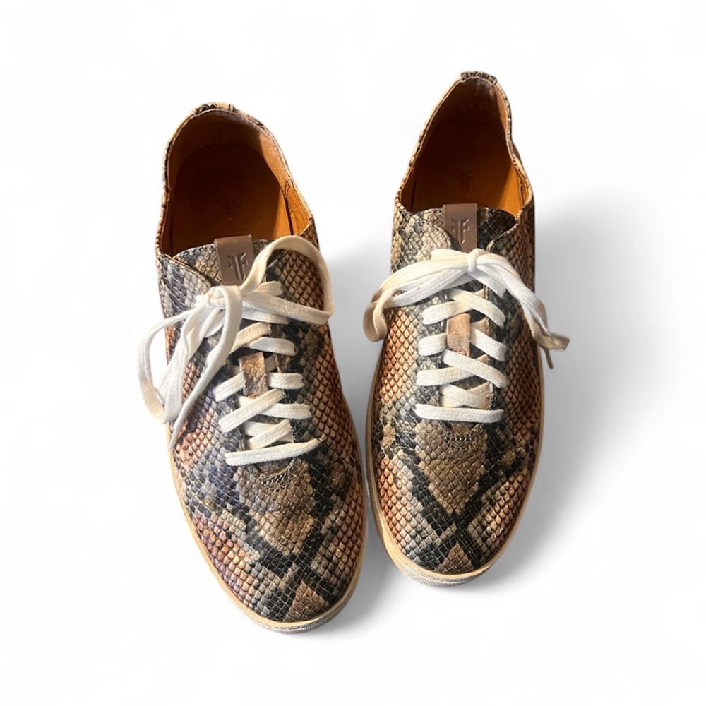 Frye Ivy Low Lace Snake Print Sneakers